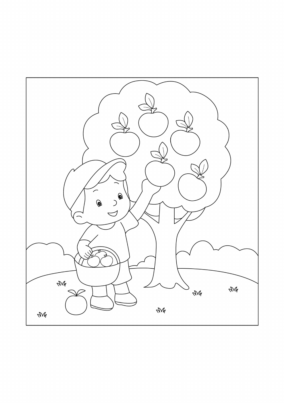 Apple Coloring Book coloring page 6