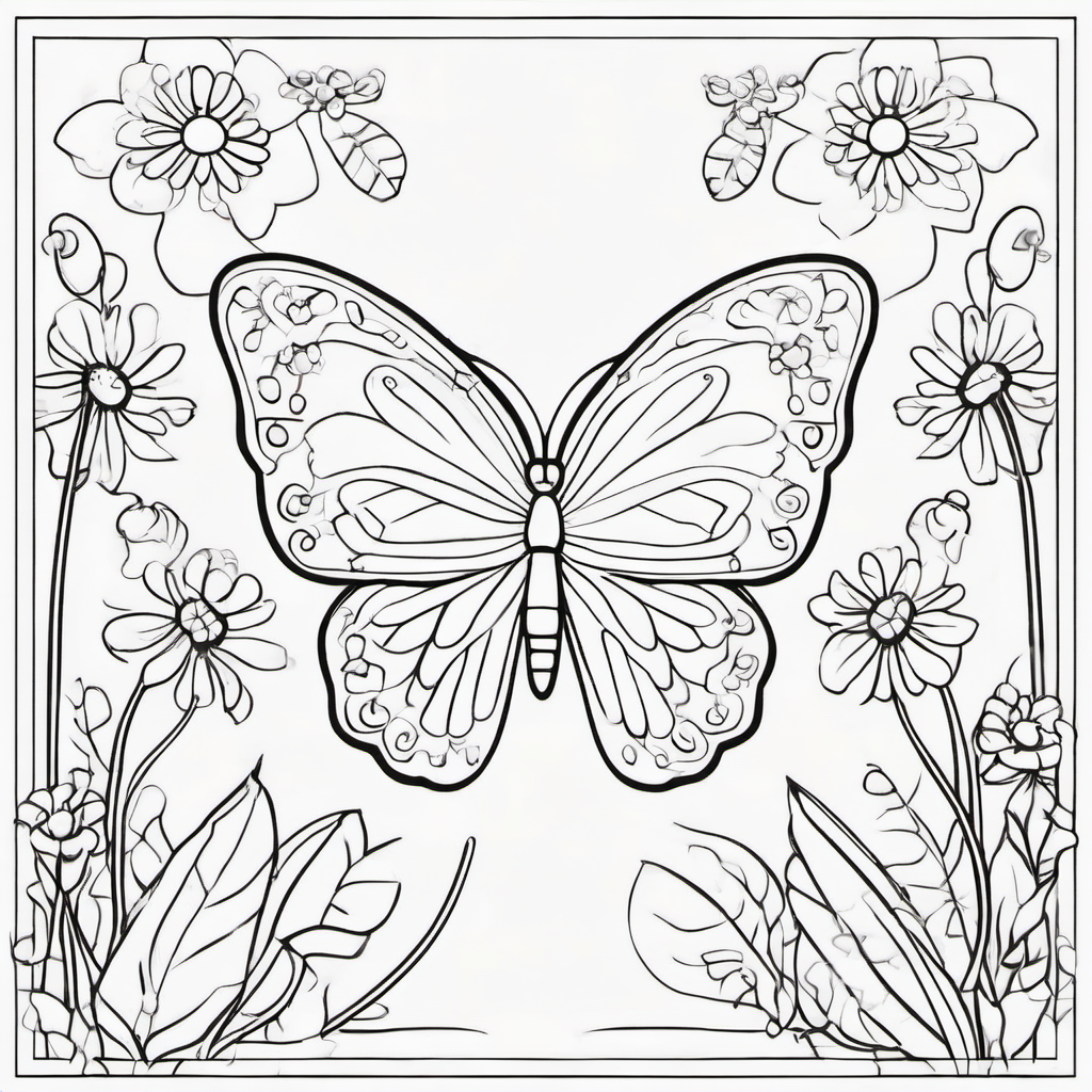 Butterfly World coloring page 1