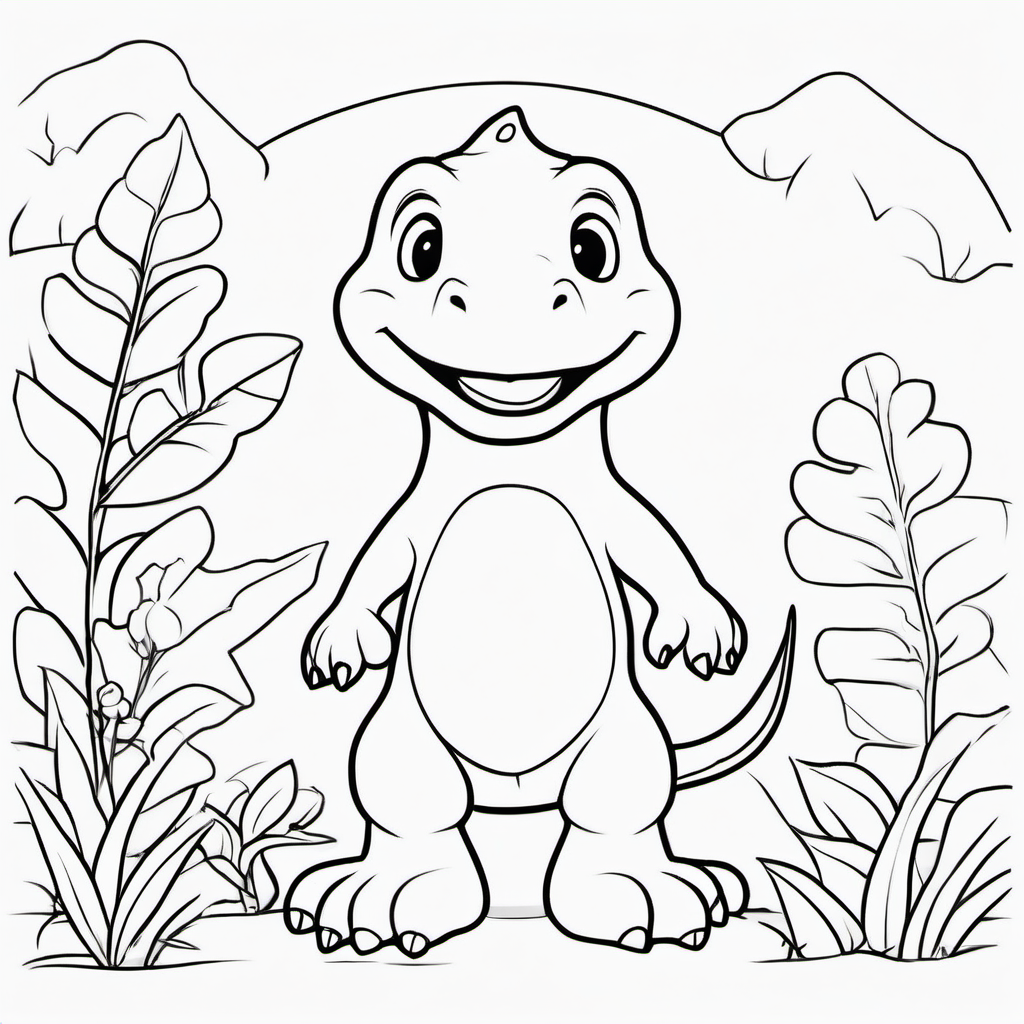 Cute Dinosaurs coloring page 1