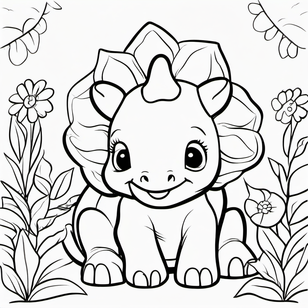 Cute Dinosaurs coloring page 2
