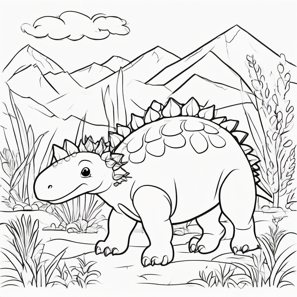 Cute Dinosaurs coloring page 3
