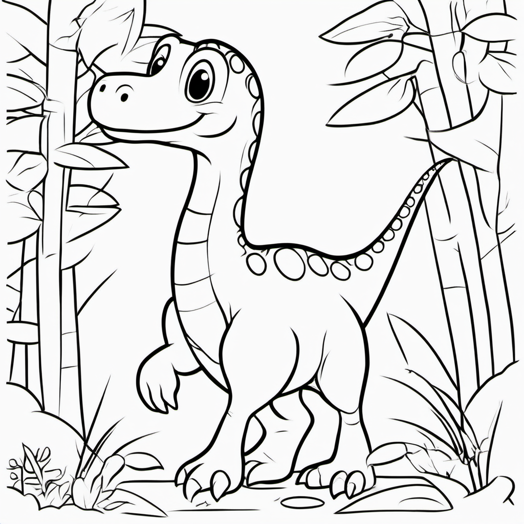 Cute Dinosaurs coloring page 4