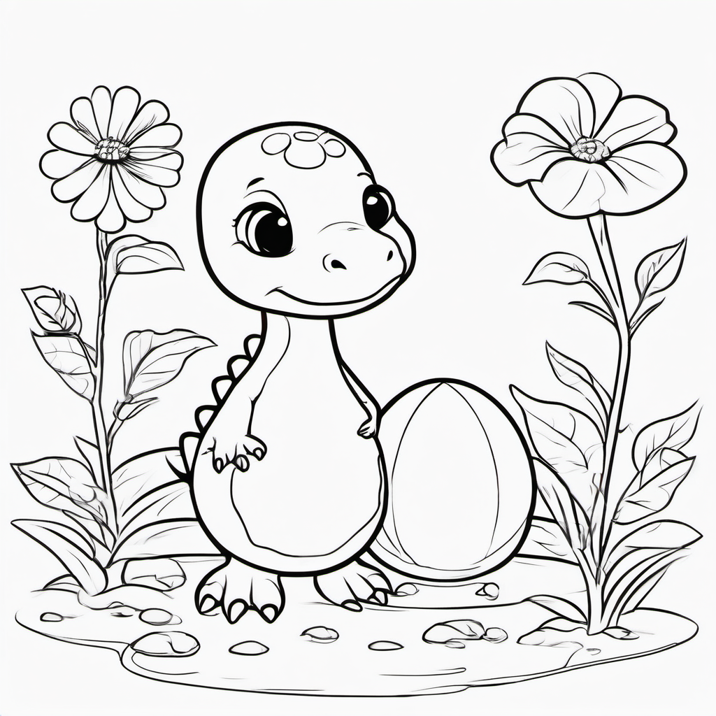 Cute Dinosaurs coloring page 5