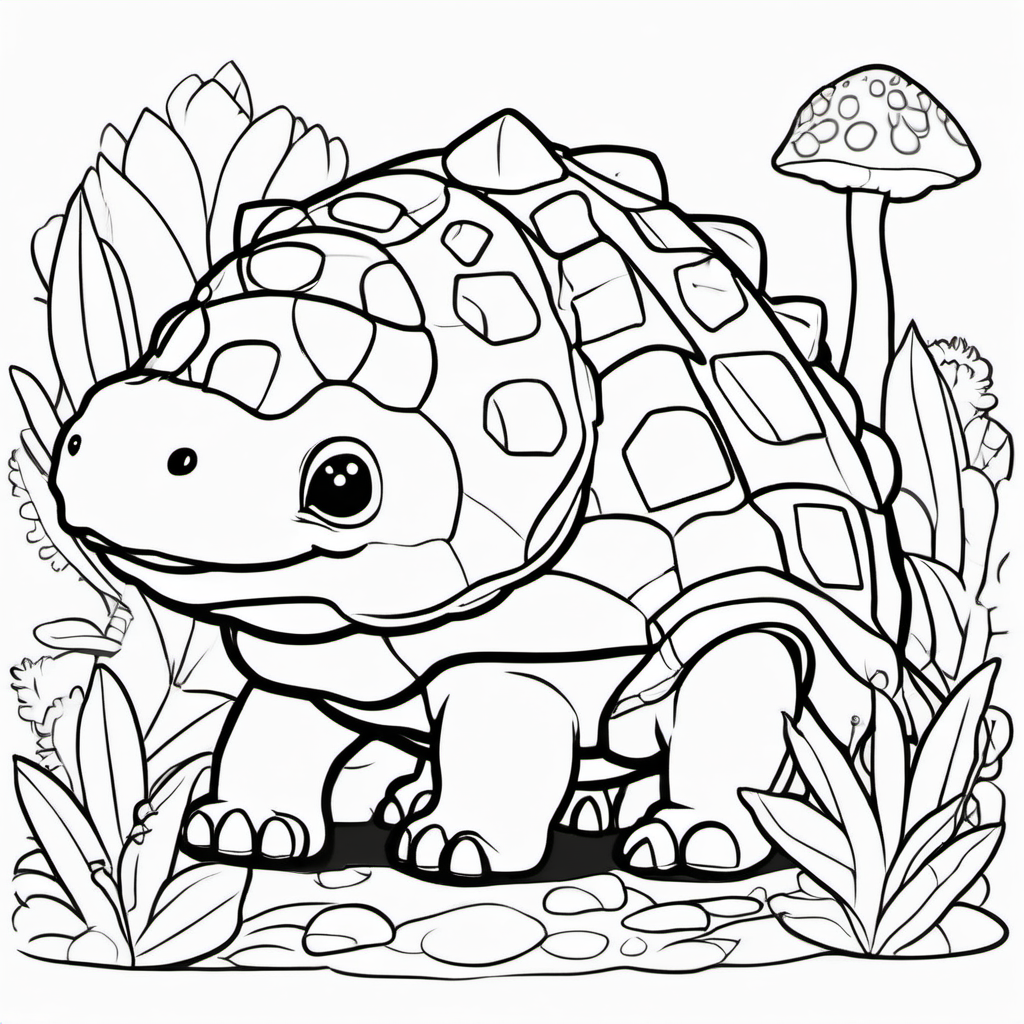 Cute Dinosaurs coloring page 6