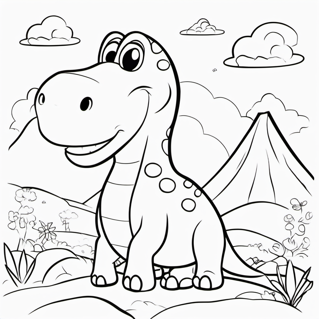 Cute Dinosaurs coloring page 8
