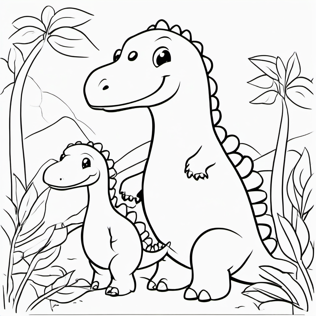 Cute Dinosaurs coloring page 9