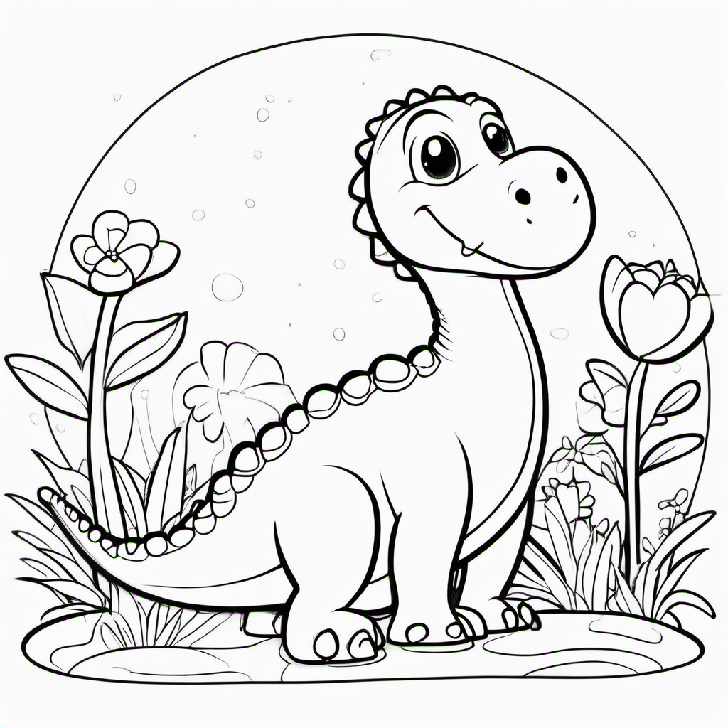 Cute Dinosaurs coloring page 11