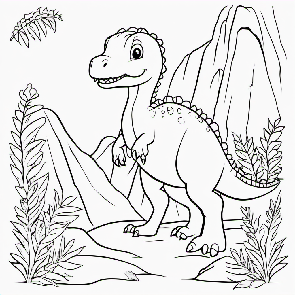 Cute Dinosaurs coloring page 12