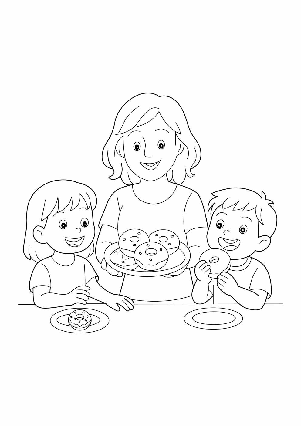 Donut Coloring Book coloring page 1