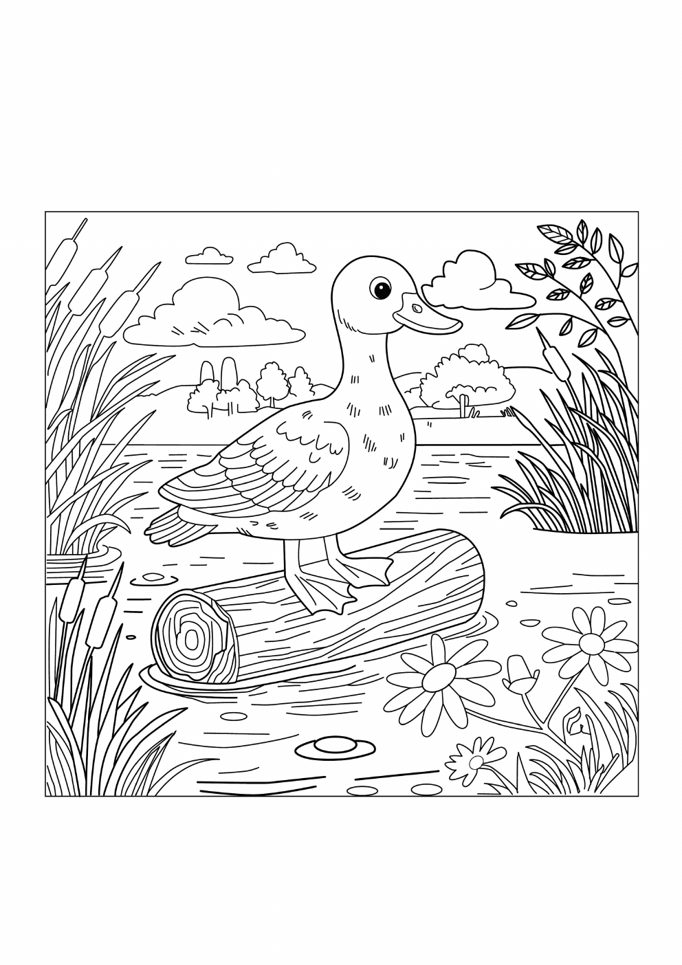 Duck Coloring Book coloring page 4