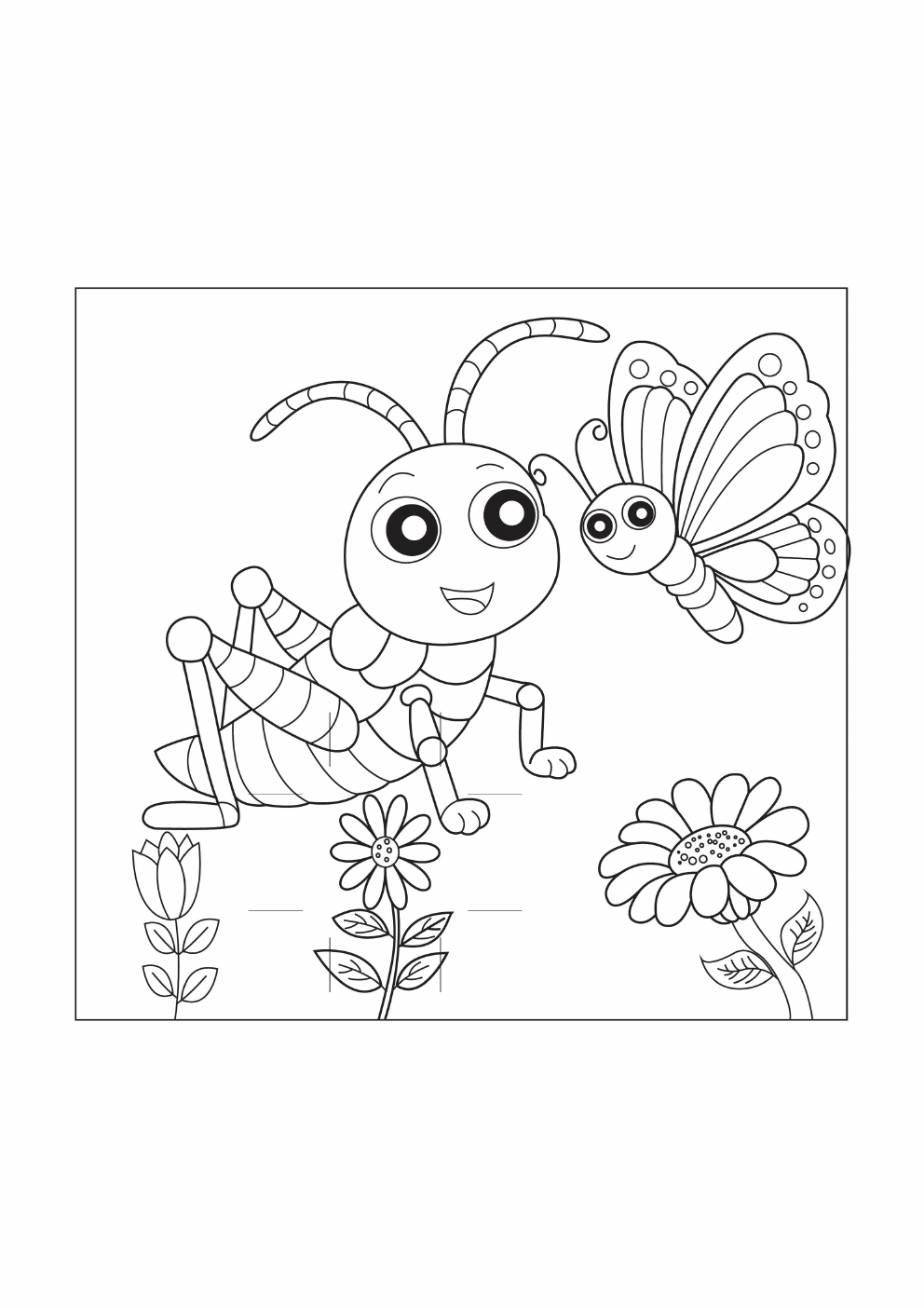 Grasshopper Coloring Book coloring page 6
