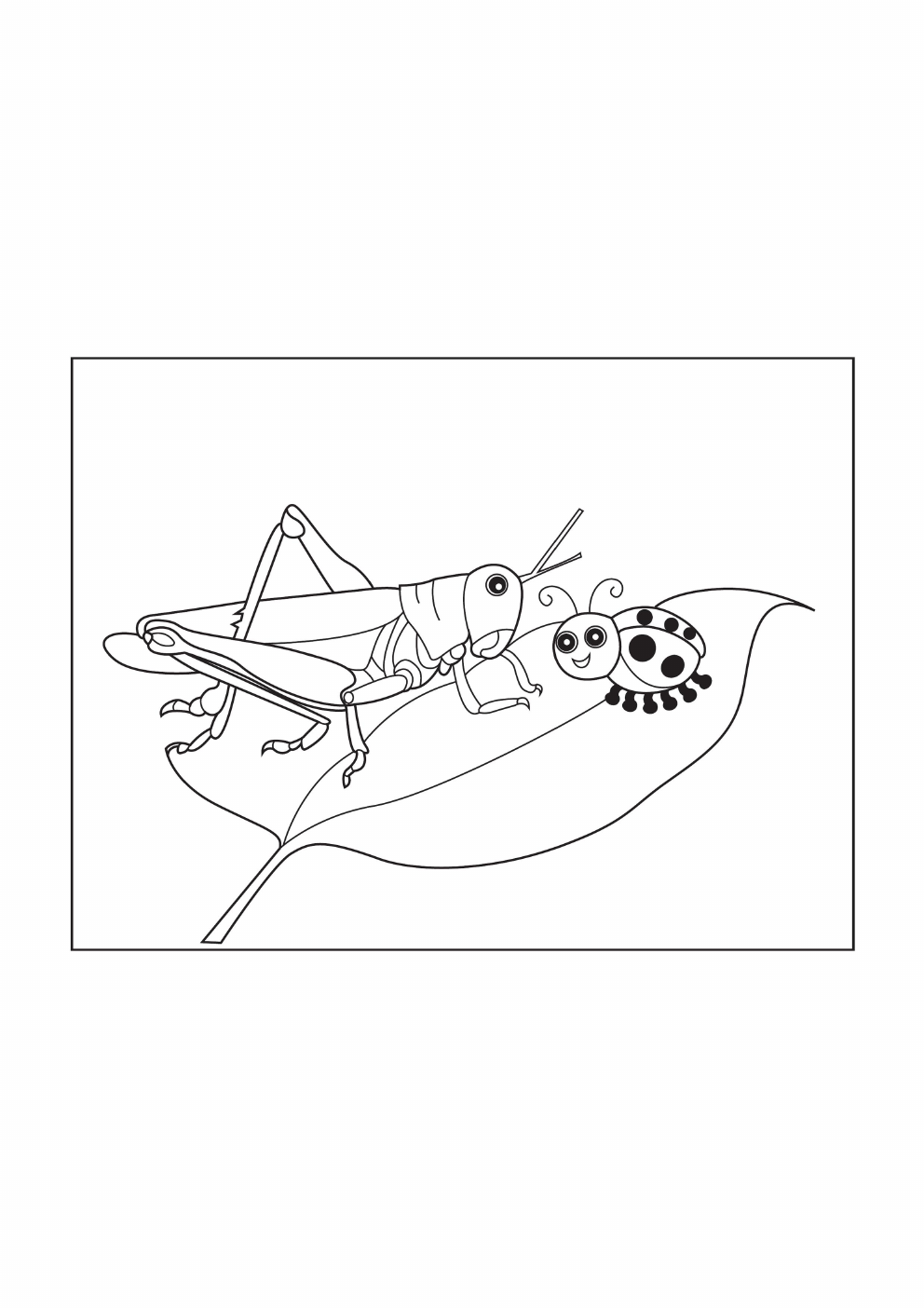 Grasshopper Coloring Book coloring page 7