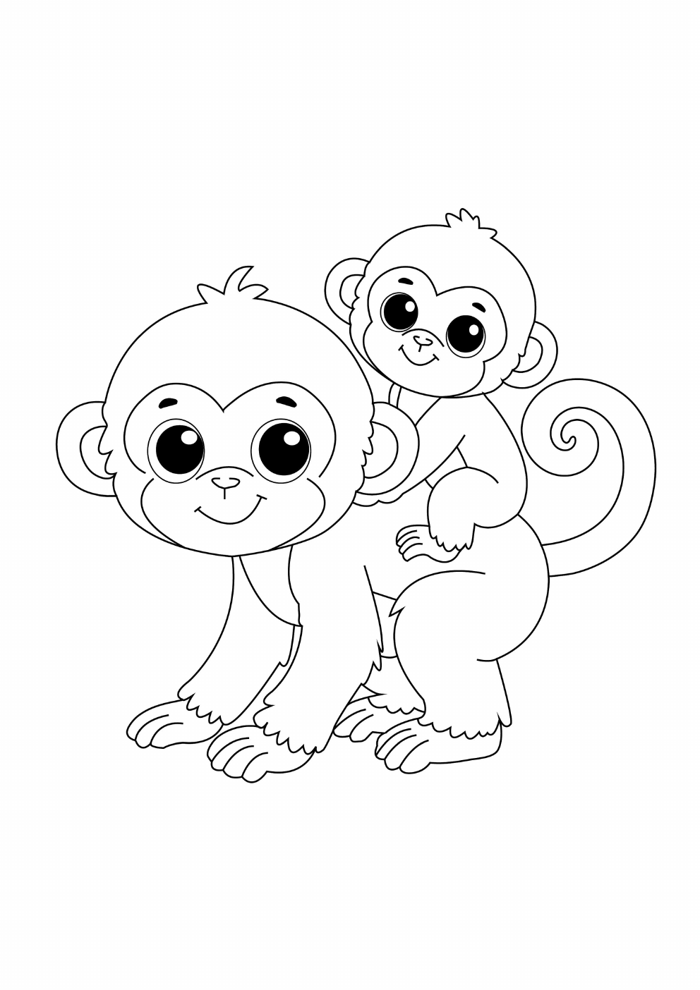 Monkey Coloring Book coloring page 1