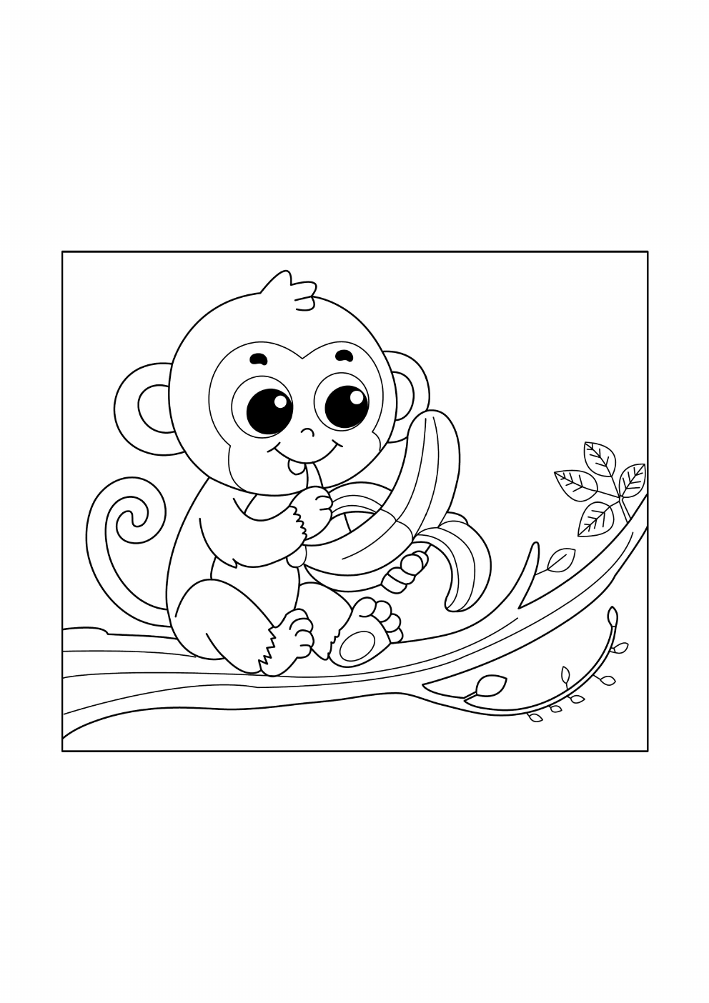 Monkey Coloring Book coloring page 2