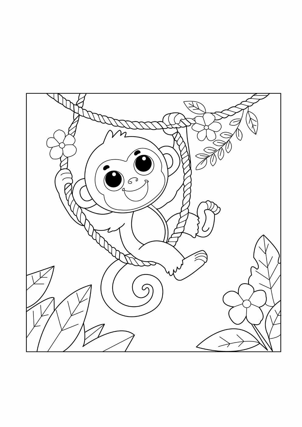 Monkey Coloring Book coloring page 3