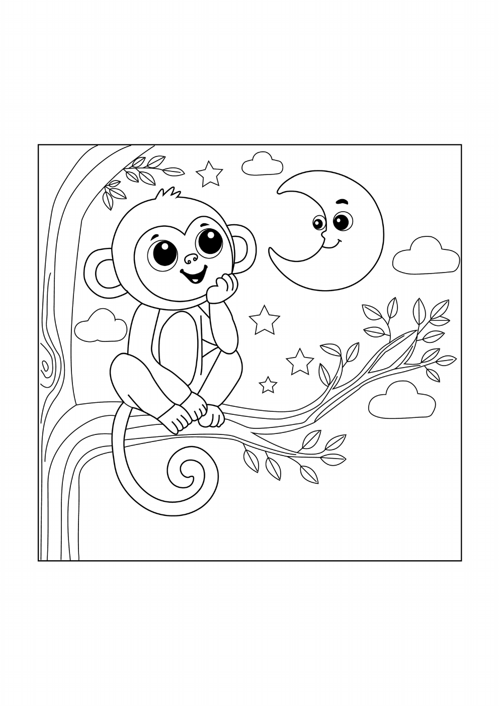 Monkey Coloring Book coloring page 4