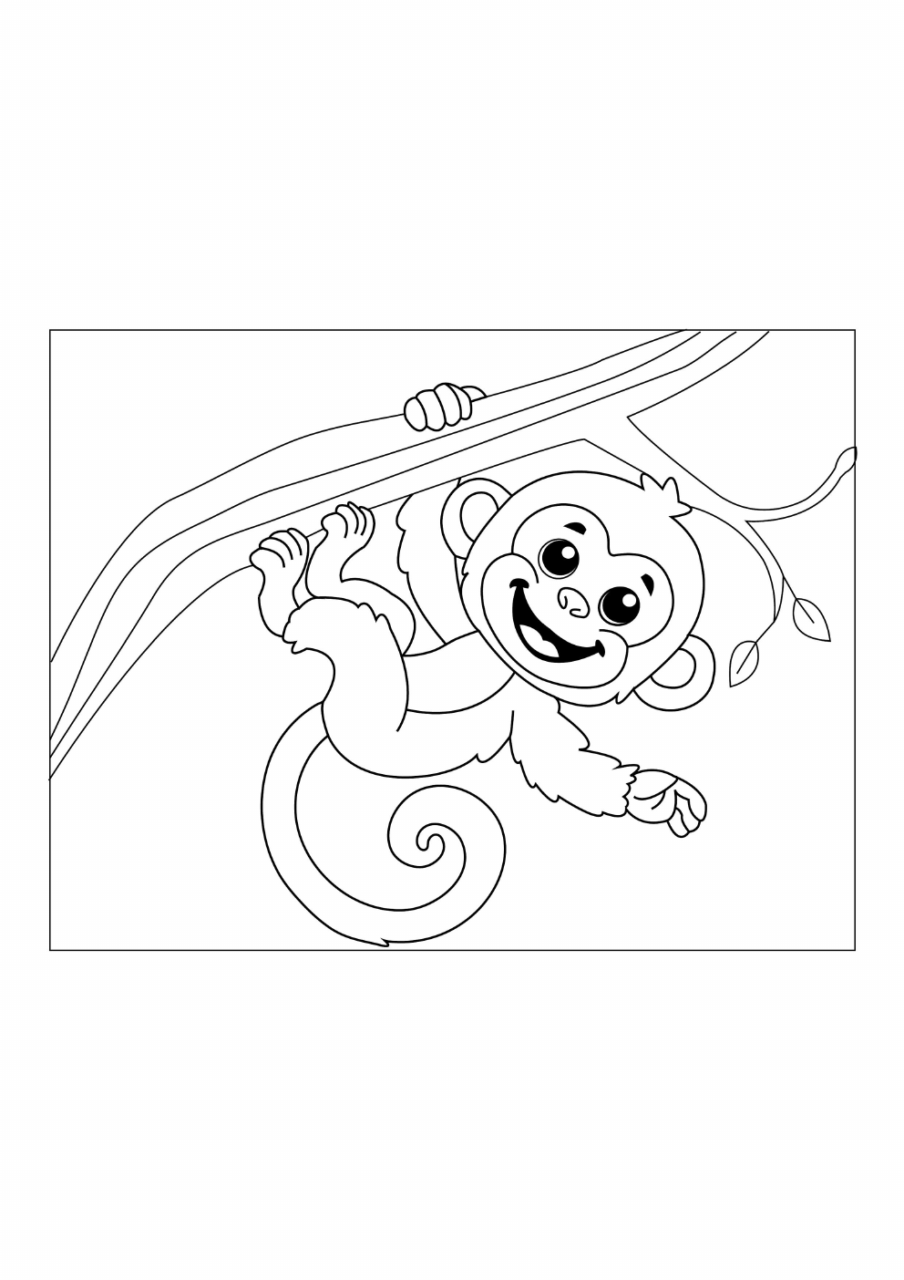 Monkey Coloring Book coloring page 7