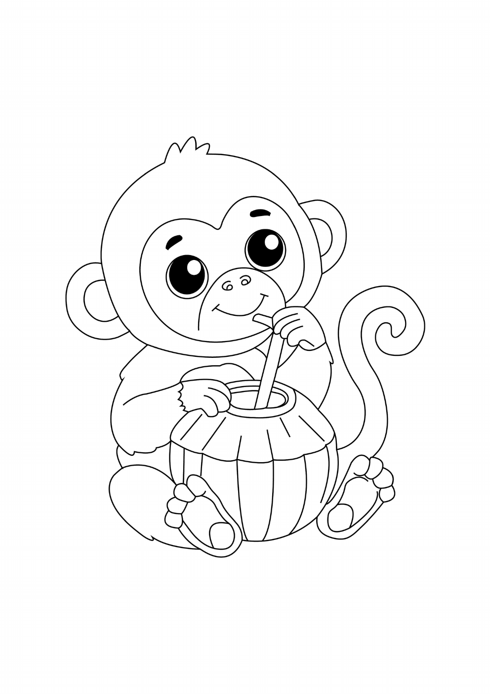 Monkey Coloring Book coloring page 8