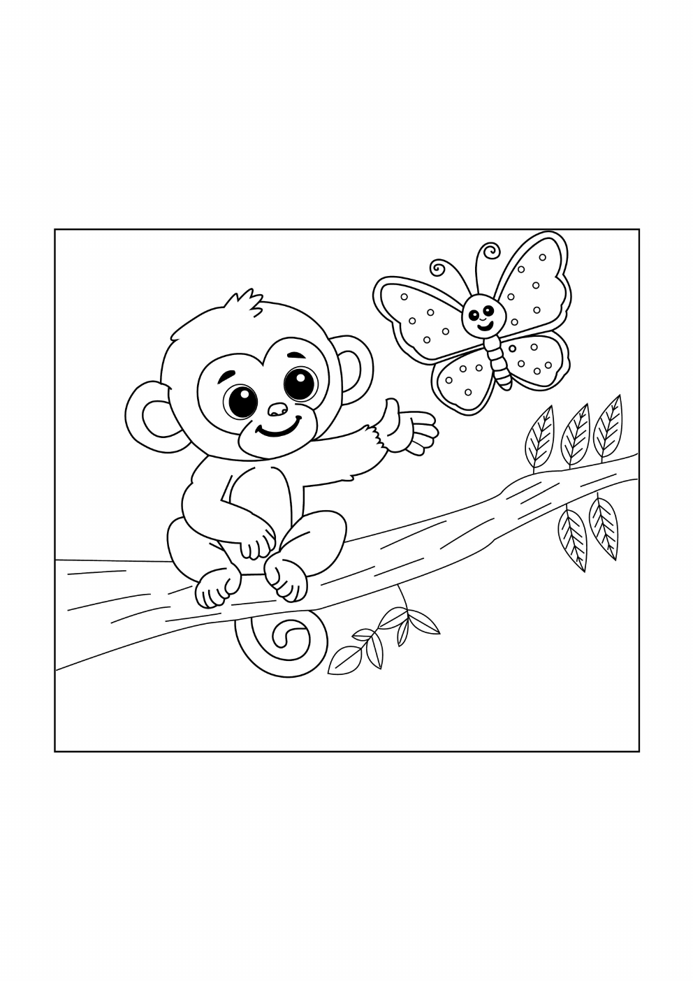 Monkey Coloring Book coloring page 9