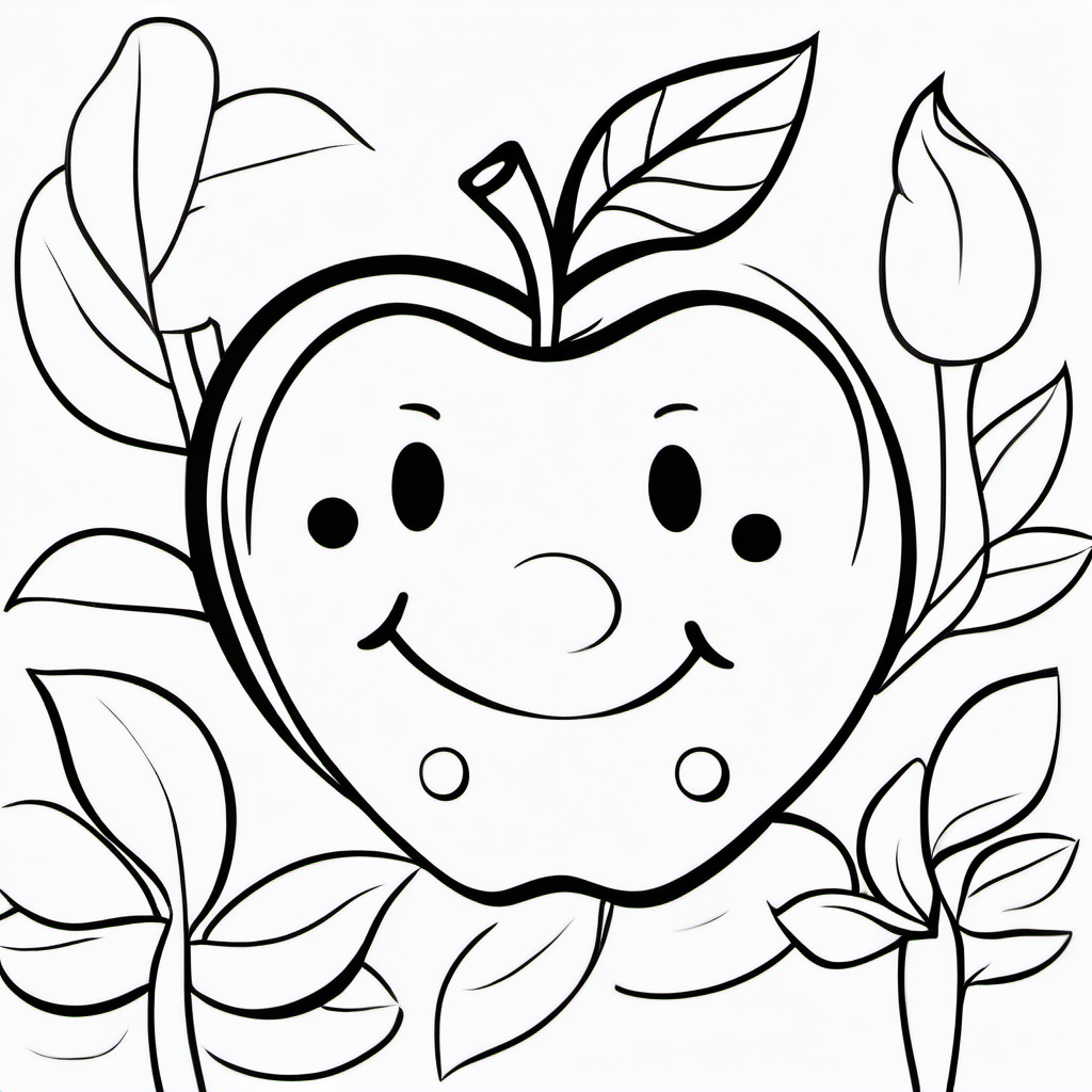 My First Fruits and Vegetables coloring page 1
