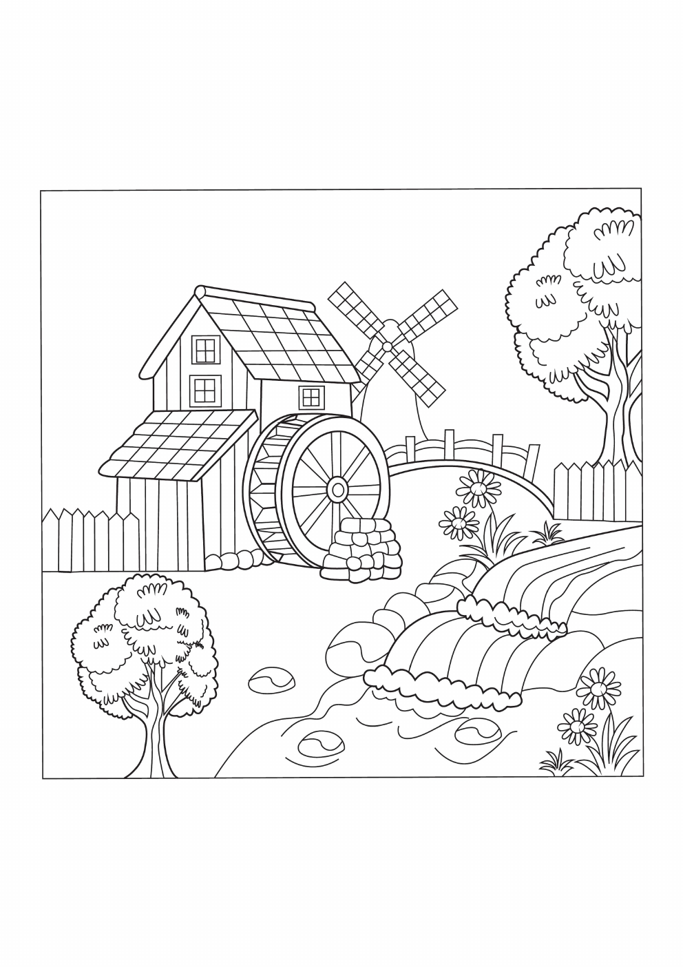 Scenery Coloring Book coloring page 17