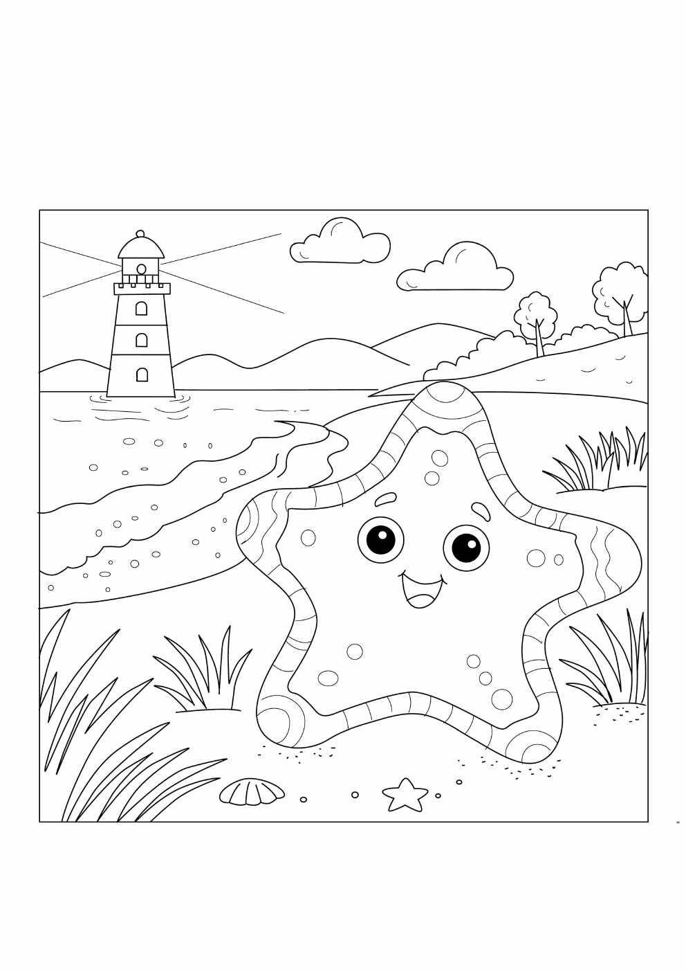 Starfish Coloring Book coloring page 1