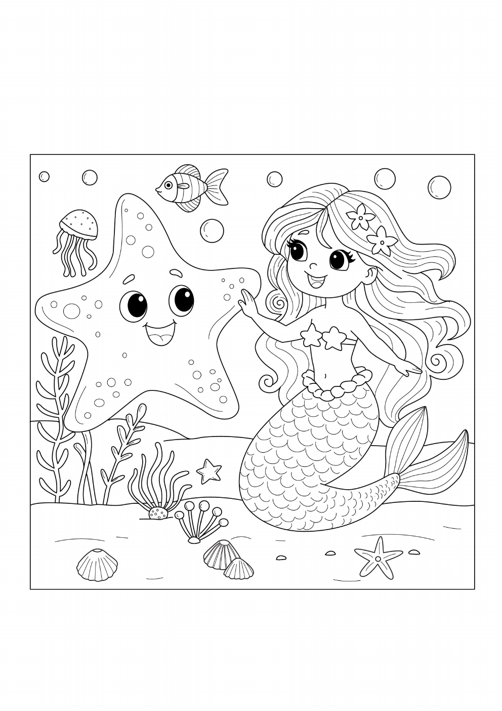 Starfish Coloring Book coloring page 2
