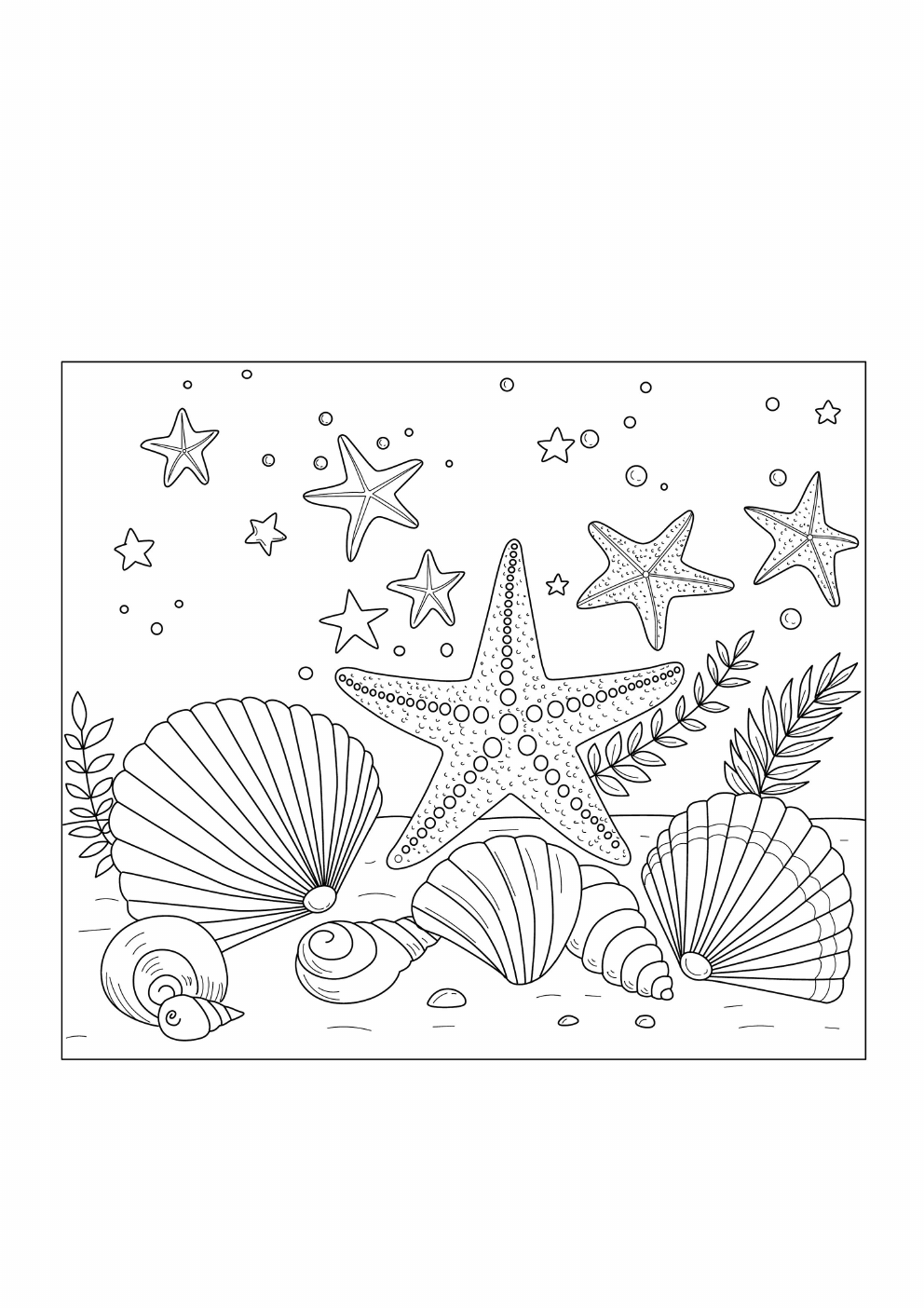 Starfish Coloring Book coloring page 3