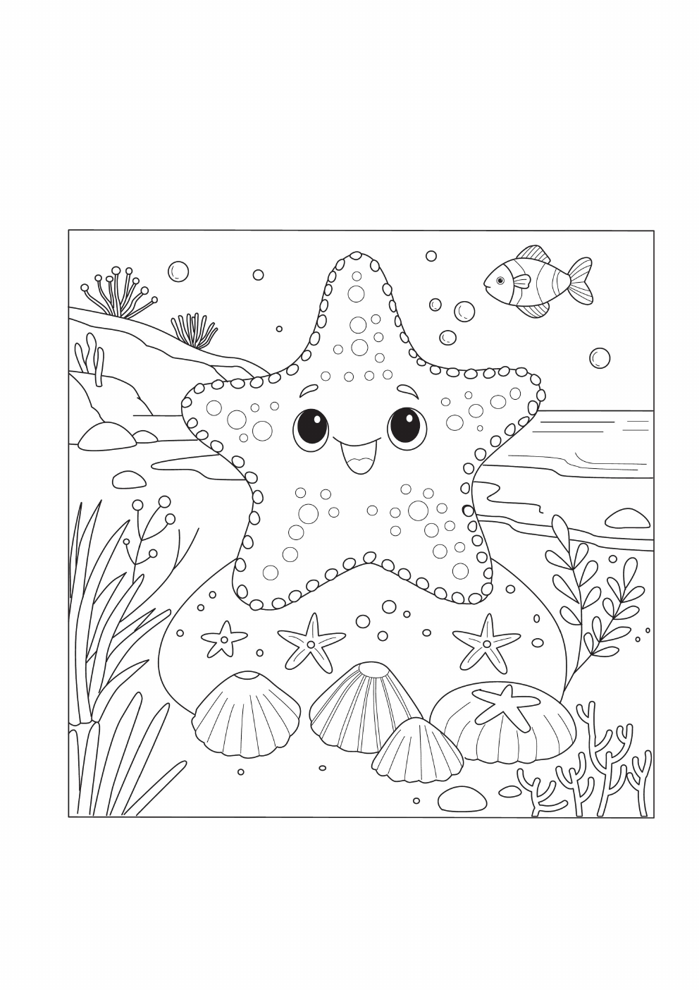 Starfish Coloring Book coloring page 4