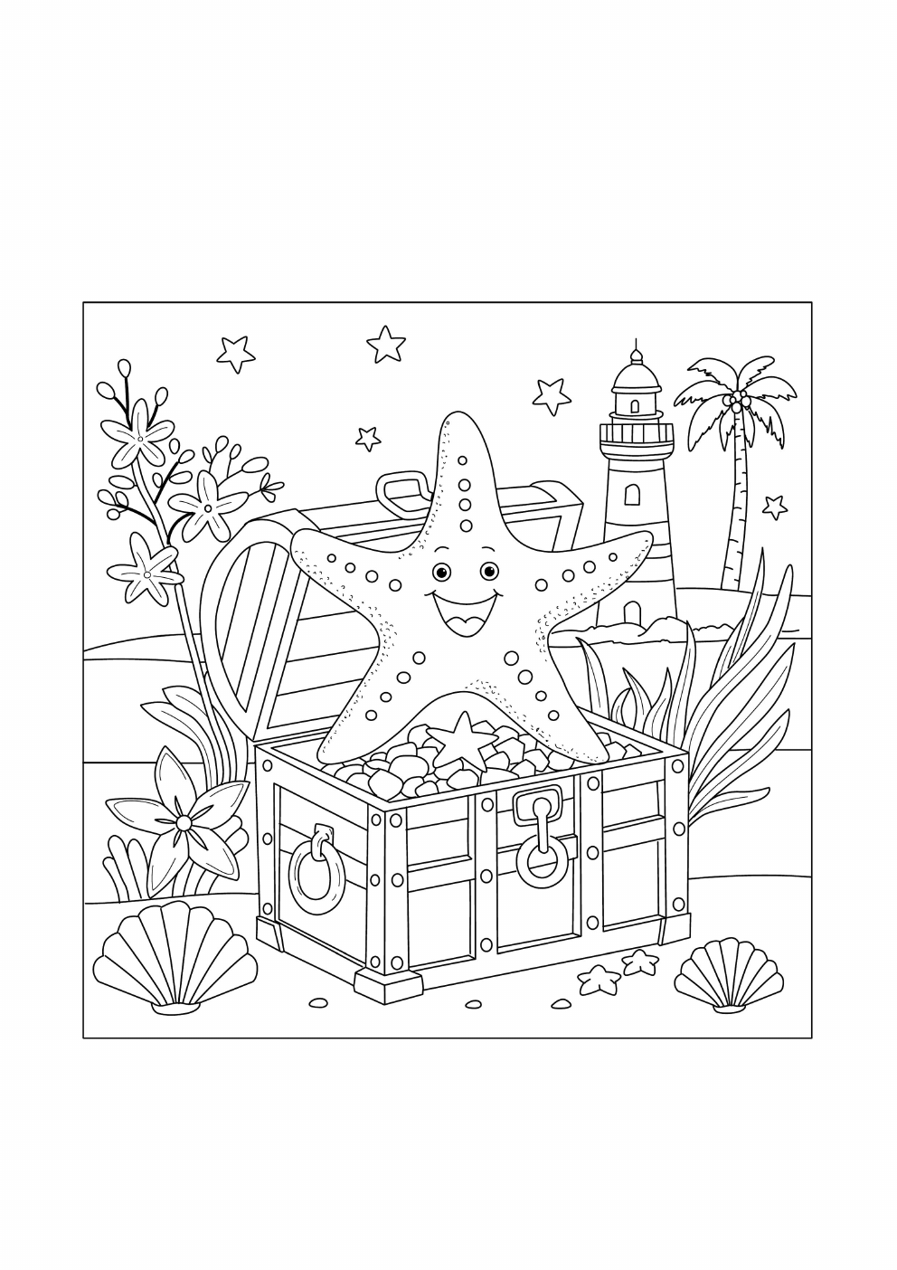Starfish Coloring Book coloring page 6