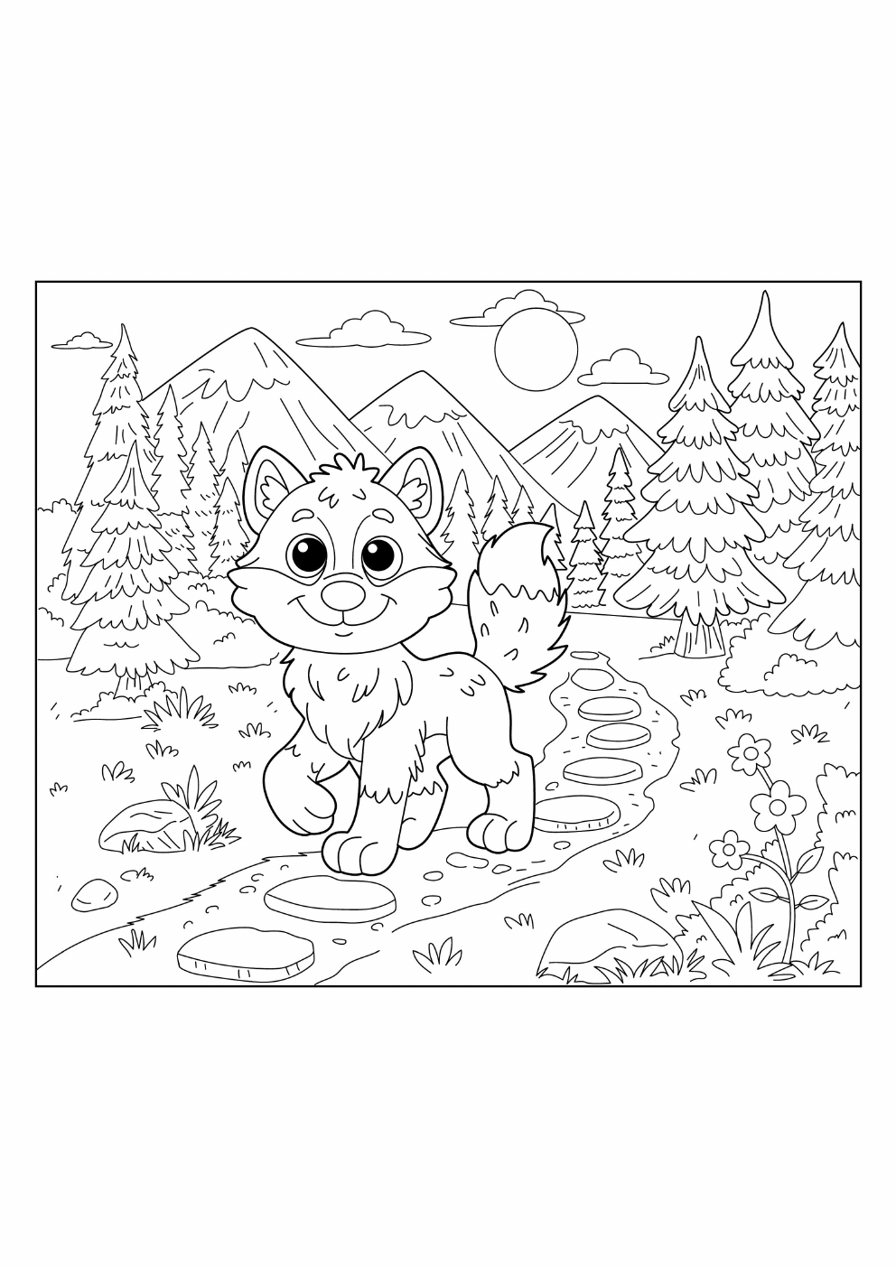 Wolf Coloring Book coloring page 2
