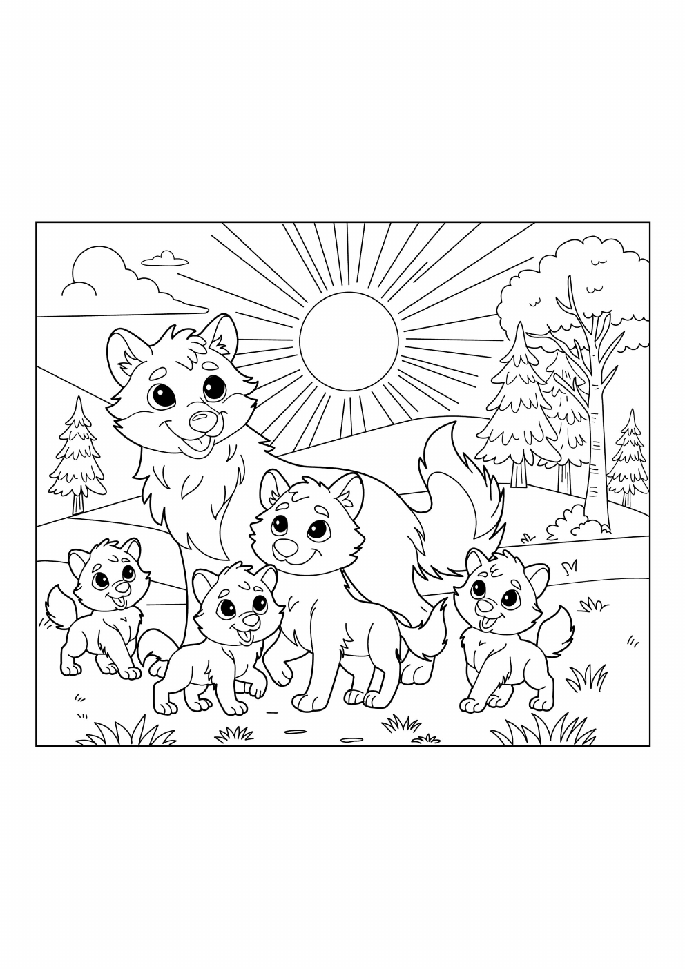 Wolf Coloring Book coloring page 3