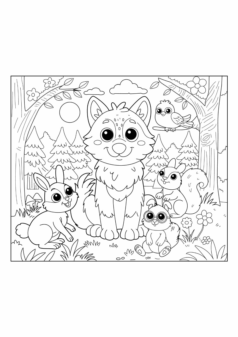 Wolf Coloring Book coloring page 4