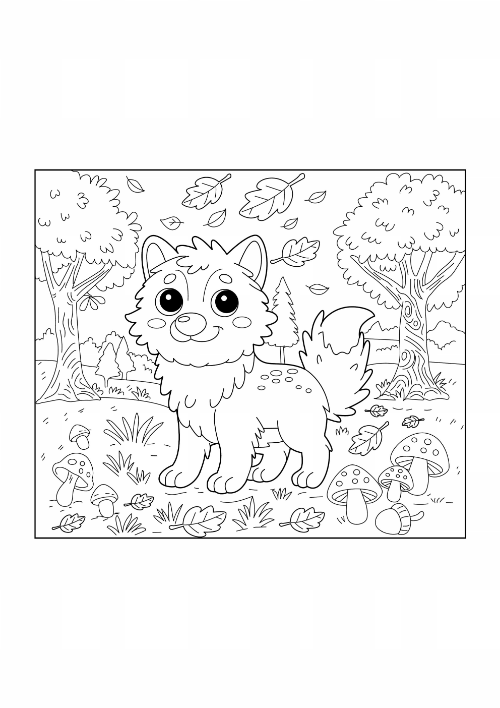 Wolf Coloring Book coloring page 7