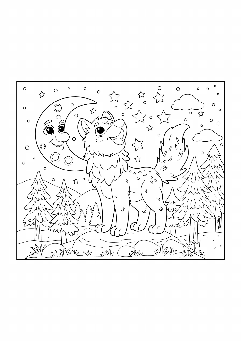 Wolf Coloring Book coloring page 8