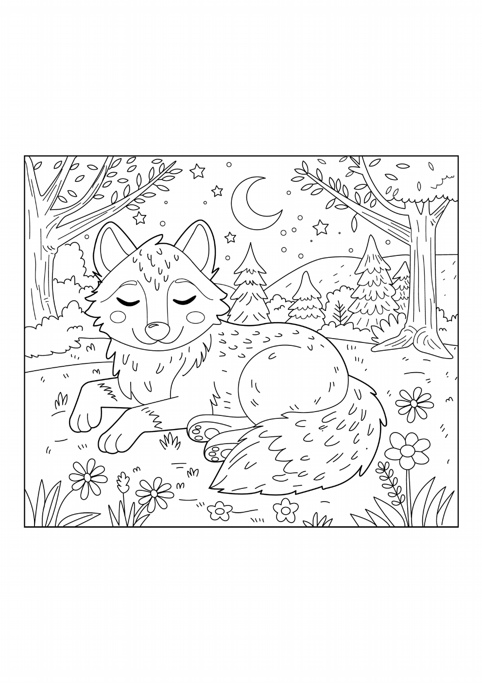 Wolf Coloring Book coloring page 12