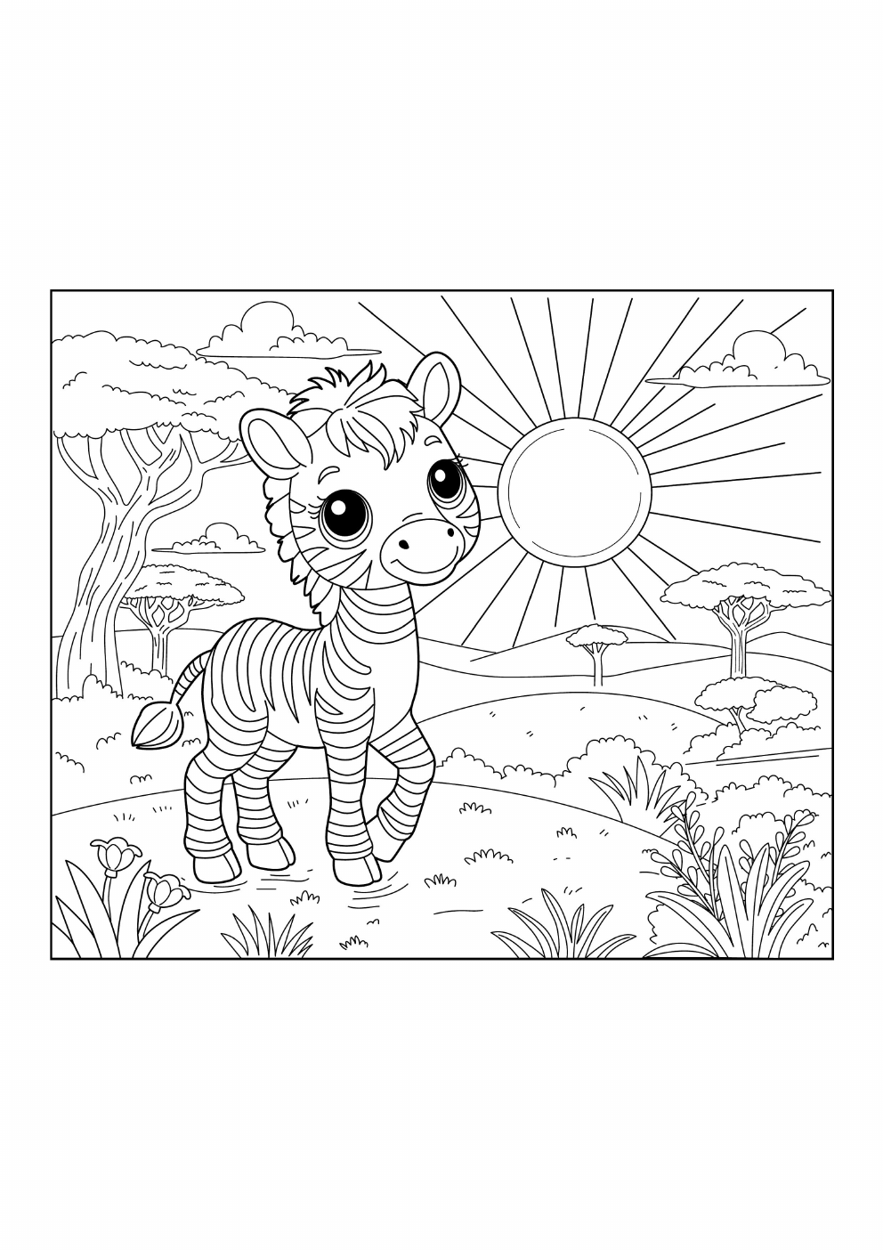 Zebra Coloring Book coloring page 1
