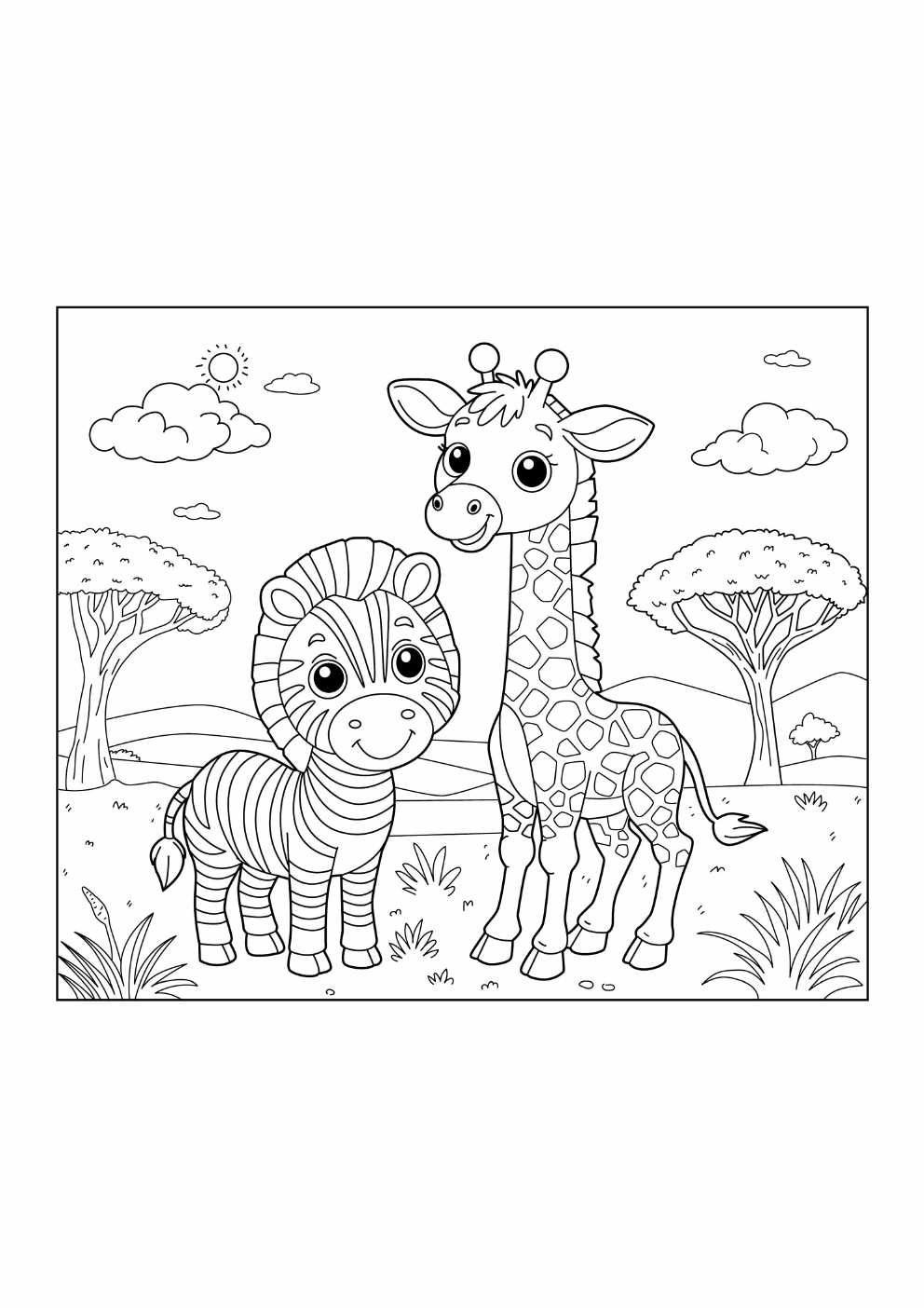 Zebra Coloring Book coloring page 2