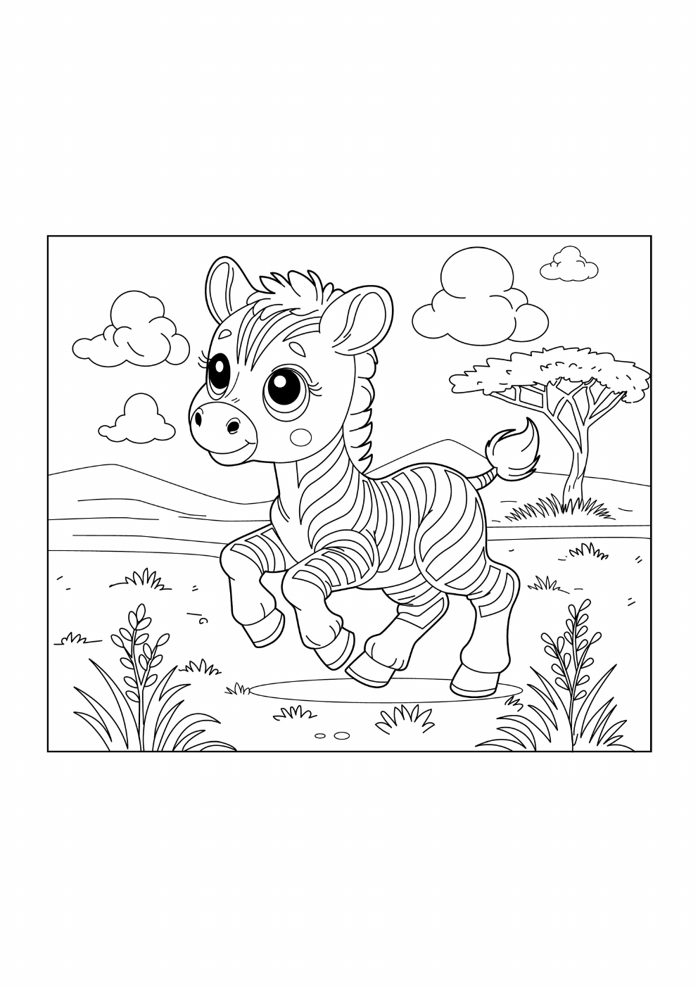 Zebra Coloring Book coloring page 3