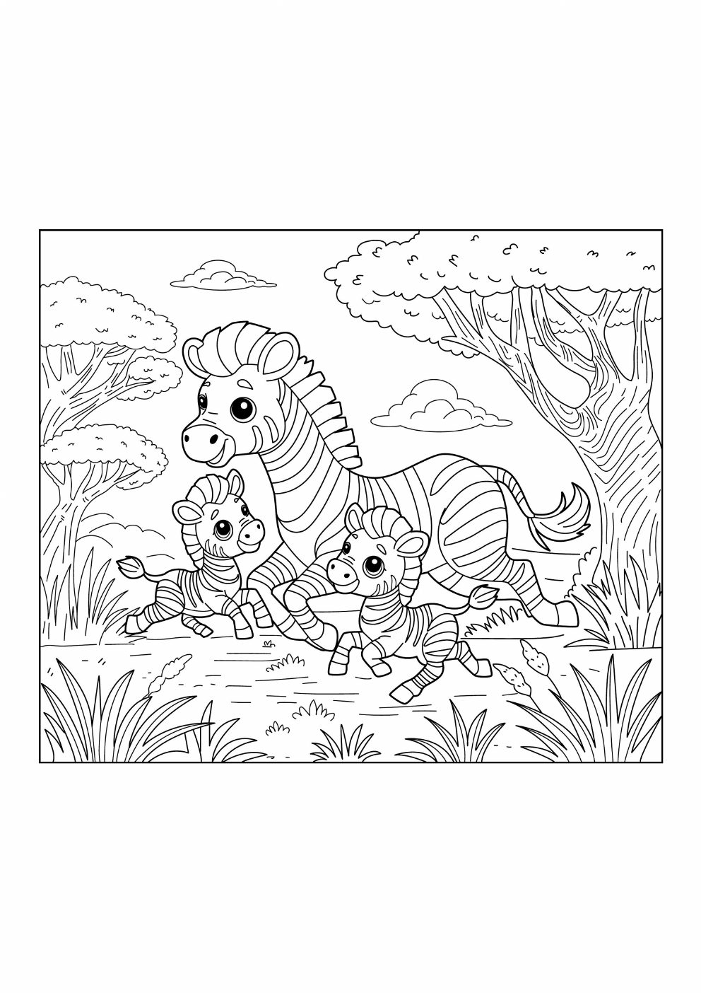 Zebra Coloring Book coloring page 4